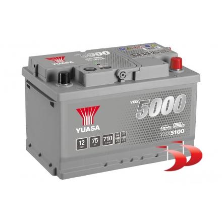 Yuasa Ybx5000 YBX5100 75 AH 710 EN Akumuliatoriai