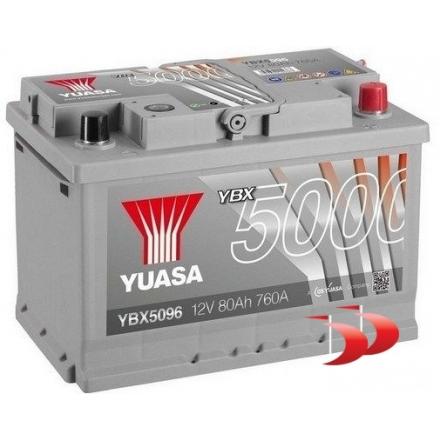 YUASA Ybx5000 YBX5096 Yuasa YBX5096 80 AH 740 EN Akumuliatoriai