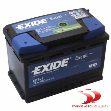 Exide Excell EB741 74 AH 680 EN Akumuliatoriai