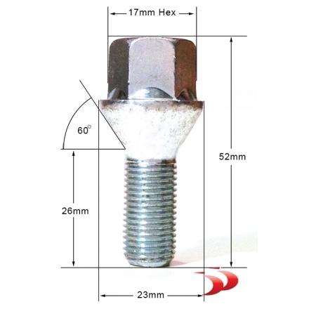 Varžtas 12X1.25 26 konusas